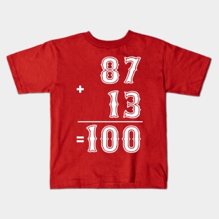 Cute 87 + 13 = 100 Days Football Lovers Men Women Boyfriend Kids T-Shirt